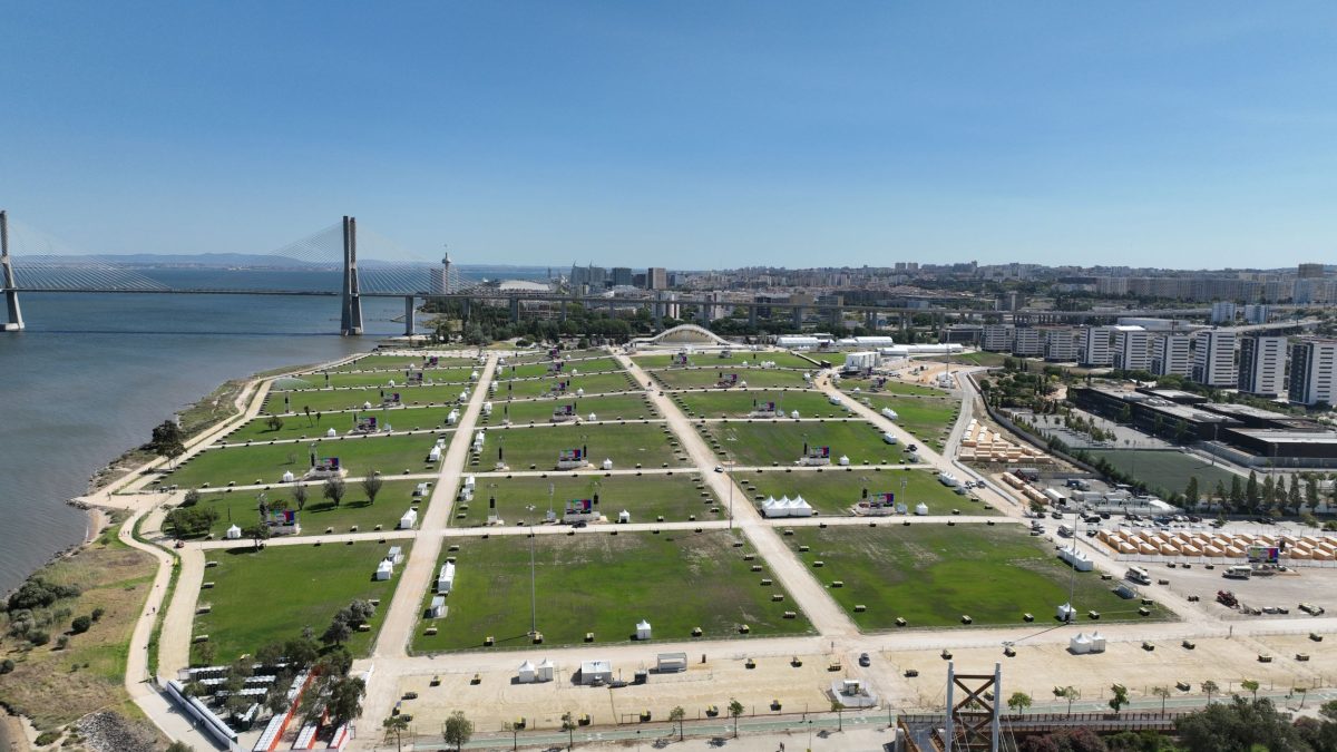 Overzicht park Tejo-Trancão met 60 LED-schermen