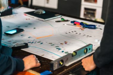 Technische tekening bespreken van evenement