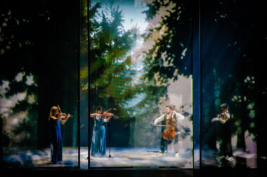 Transparent LED screen on stage at the EdisonPop 2023