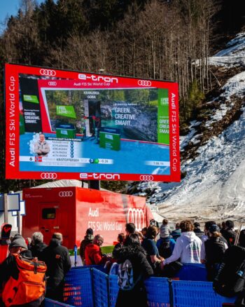 Mobile LED screen at Audi FIS Ski World Cup 2023