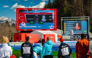 Mobile LED screen during World Ski event