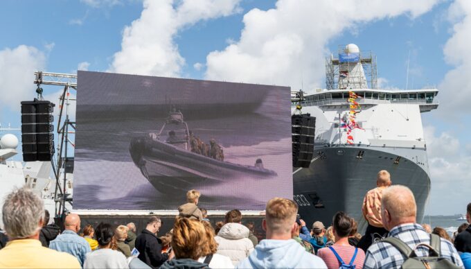 Large LED screen at Navy days 2023