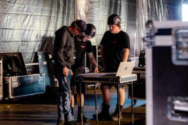 Technicians outdoor festival