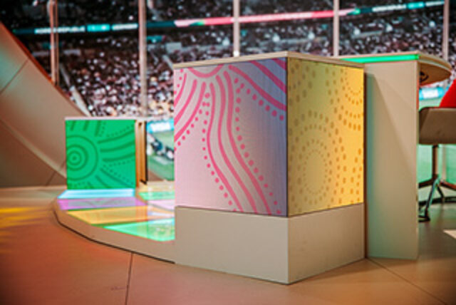 LED cube build in broadcast studio