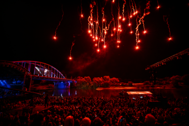 Fireworks during show Bridge To Liberation