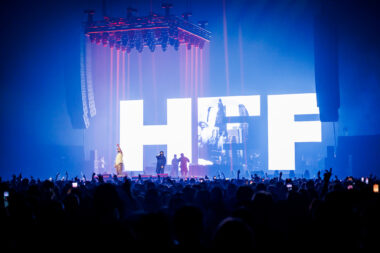 Big LED letters on stage during live show