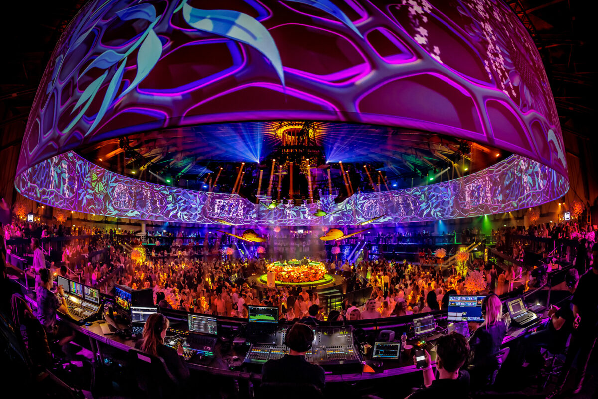 Immersive projection during corporate event